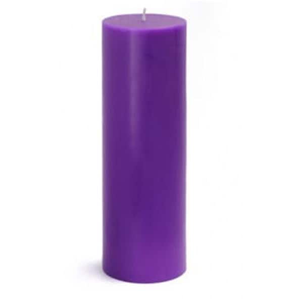 Zest Candle CPZ-102-12 3 x 9 in. Purple Pillar Candles, 12PK CPZ-102_12 - main